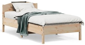 842626 vidaXL Рамка за легло без матрак, 75x190 см, масивна чамова дървесина