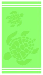 Зелена памучна плажна кърпа 70x140 cm Turtle – B.E.S.