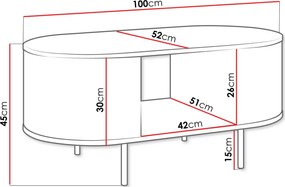 Холна маса Lygrint-бял мрамор - златно