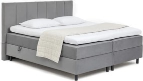Сиво боксспринг легло с място за съхранение 160x200 cm Elva Bold Line – Bonami Selection