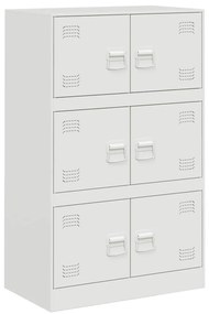 841660 vidaXL Бюфет, бял, 67x39x107 см, стомана