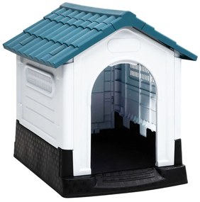 152227 vidaXL Кучешка колиба, синя, 57x68x66 см, полипропилен
