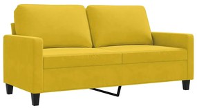 359205 vidaXL 2-местен диван, жълт, 140 см, кадифе