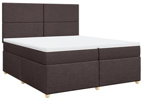 3291383 vidaXL Боксспринг легло с матрак, тъмнокафяво, 200x200 см, плат