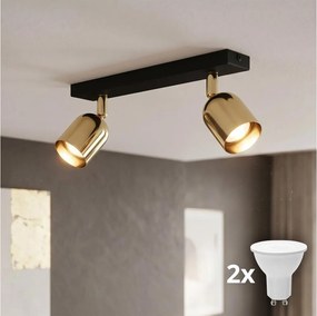 LED точково осветително тяло TOP 2xGU10/10W/230V черно/златно