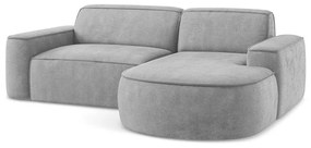 Светлосив шенилов ъглов диван (десен ъгъл) Omao – Makamii