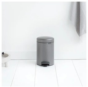Кош за боклук с педал Brabantia NewIcon 648999, 3 л, Плавно затваряне, Противоплъзгаща основа, Сив