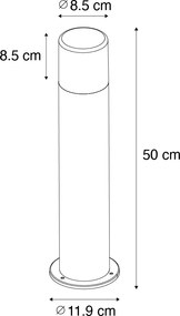 Стояща външна лампа бяла с опал абажур 50см - Odense