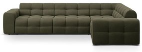 Зелен ъглов диван (десен ъгъл/L форма) Kendal – Micadoni