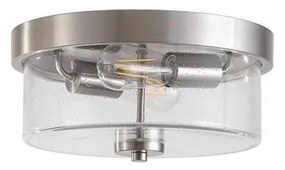 Searchlight 66210-2SS - таванно осветително тяло за баня PRESTON, 2xE27/60W/230V, IP44, Ø33 cm, сребристо