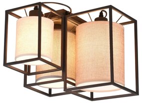 Лампа за таван в матово черно и бежово 34x40 cm Ross - Trio