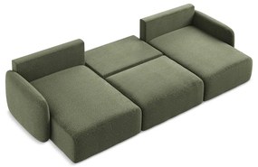 Зелен разтегателен ъглов диван с място за съхранение Kalena – Makamii