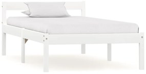 283185 vidaXL Рамка за легло, бяла, бор масив, 100х200 см