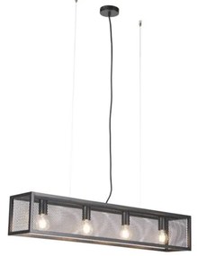 Интелигентна индустриална висяща лампа черна с 4 WiFi A60 - Cage Wire