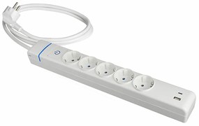 Контакт - 5 изхода с копче Solera 51ilac USB 250 V 16 A (1,5 m)