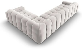 Ъглов диван от светлосиво кадифе (десен ъгъл) Kendal - Micadoni Home