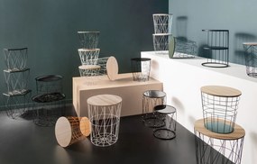 Помощна маса atmosphera Kumi, Метал, 38 cm - Черен