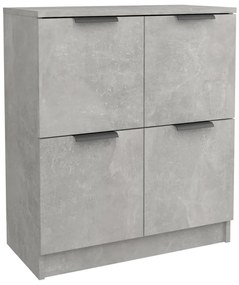 811101 vidaXL Сайдборд, бетонно сив, 60x30x70 см, инженерно дърво
