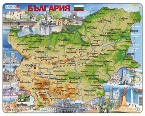 Larsen - Пъзел: Образователен – "Карта на България" – 75 части, голям