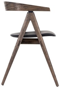 Черно-кафяв дъбов трапезен стол Ava - Gazzda