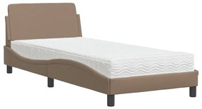 3208301 vidaXL Легло с матрак, капучино, 80x200 см, изкуствена кожа
