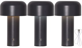 Сива LED настолна лампа (височина 21,5 cm) Bobby – Star Trading