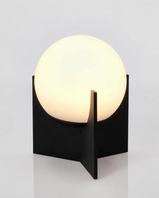 Черна метална LED затъмняваща се настолна лампа с пластмасов абажур (височина 16 cm) Cardamom – Bizzotto