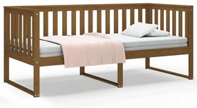 820889 vidaXL Дневно легло, меденокафяво, борово дърво масив, 100x200 см