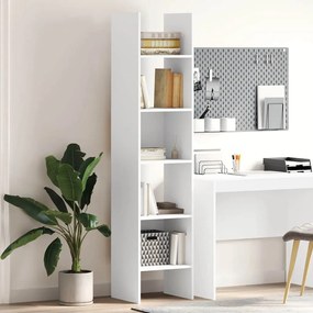 803398 vidaXL Библиотека, бяла, 40x35x180 см, инженерно дърво