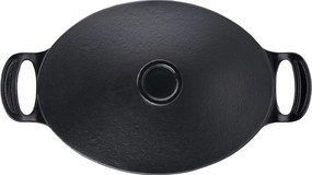 Чугунена тенджера Tefal E2125455 Jamie Oliver, 5.1 л, 45 см, Овална форма, До 250C, Емайлирана, Индукция, Черен