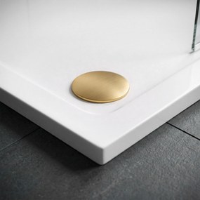Корито за душ кабина-акрилно Rea Belmond White 90x90 Brush Gold