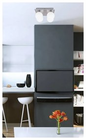 Лампа за таван в сребристо със стъклен абажур 25x25 cm Oden - Candellux Lighting