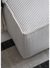 Бял разтегателен ъглов диван от рипсено кадифе (ляв ъгъл) Brave Dave – Miuform