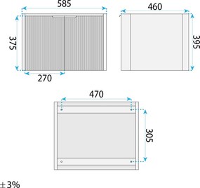 Комплект мебели за баня с мивка Mario 60cm Beige