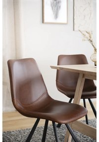 Кафяв трапезен стол с черни крака Alpha - Rowico