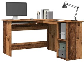 855900 vidaXL Ъглово бюро, старо дърво, 120x140x75 см, инженерно дърво