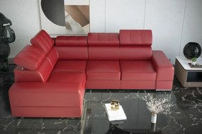 Ъглов диван Fred II LTHR-Kokkino-Left