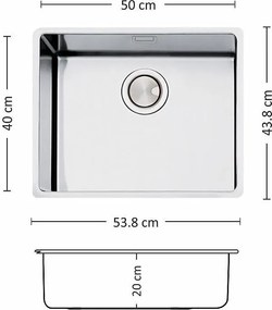 Leks FERRARA PLUS 500 U Кухненска мивка за вграждане