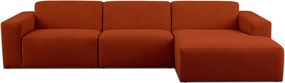 Ъглов диван от букле в тухлен цвят (десен ъгъл) Roxy – Scandic