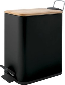 Матово черно стоманено кошче за боклук с педал 5 l Erik – Spirella