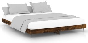 832218 vidaXL Рамка за легло без матрак опушен дъб 200x200 см инженерно дърво