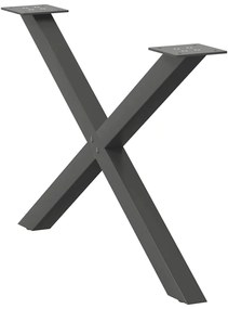 4012906 vidaXL Крака за масичка за кафе, X-образни, 2 бр., антрацит, 70 x (42-43) см, стомана
