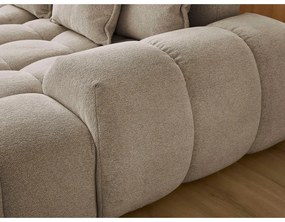 Кафяво-сив шенилов сгъваем/с място за съхранение ъглов диван (ляв ъгъл/U форма) Everest – Bobochic Paris