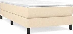 3120481 vidaXL Рамка за легло с пружини, кремави, 90x190 см, плат