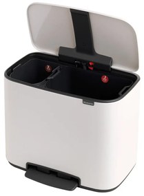 Бяло стоманено кошче за боклук за рециклиране с педал 34 l Bo – Brabantia