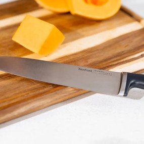 Кухненски нож Tefal K297S244, 20 см, Неръждаема стомана, Поставка с вградено точило, Предпазител за пръсти, Черен