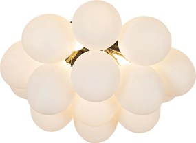 Смарт таванна лампа черна с опалово стъкло 4 светлини вкл. 4 WiFi G9 - Uvas