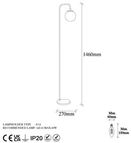 Подова лампа със стъклен абажур (височина 27 cm) Viran – Opviq lights