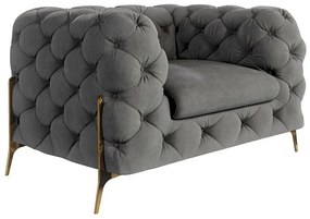 Сиво кадифено кресло Chelsea Bis – Ropez