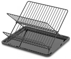 Сгъваем сушилник за съдове ZEPHYR ZP-3000-TXBM , 2 нива, 36х30х21 см, Черен мат